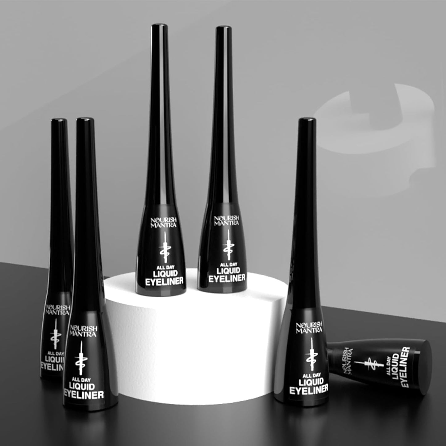 Nourish Mantra All-Day Liquid Eyeliner- 3ml | Formulated with Argan Oil, Vitamin E & Glycerine | Eyeliner is smudgeproof, Waterproof & Long Lasting with Matte Finish | Black Color