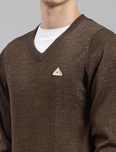 Monte Carlo Brown Multi Solid V Neck Pullover