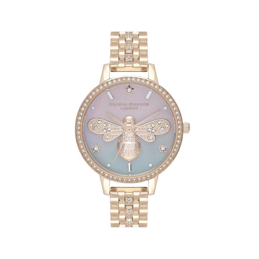 Olivia burton Sparkle Bee Analog Pink Dial Women's Watch-OB16GB04