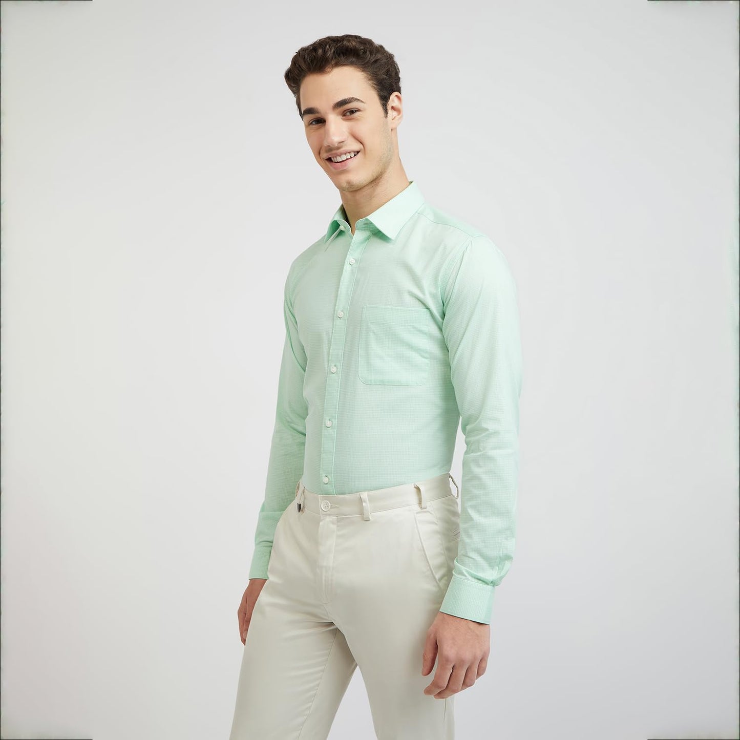 Raymond Light Green Shirt (Size: 40)-RMSX11664-N2