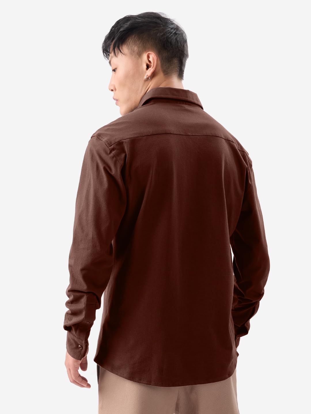 The Souled Store Magnum Men and Boys Collared Neck Long Sleeves Button Front Regular Fit Cotton Textured Shirts