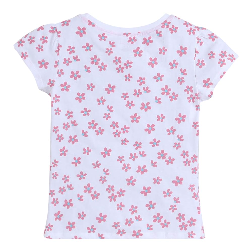 Hopscotch Girls All-Over Print T-Shirts - Pack of 5 In Multi Color for Ages 6-7 Years