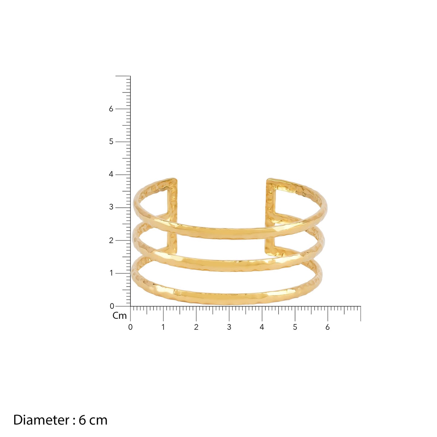 NAITRA Trio Gleam Three-Layer Cuff Bangle Bracelet for Women | Waterproof and Anti Tarnish Demifine Jewelry | Gifts for Women & Girls | 1 Year Warranty*