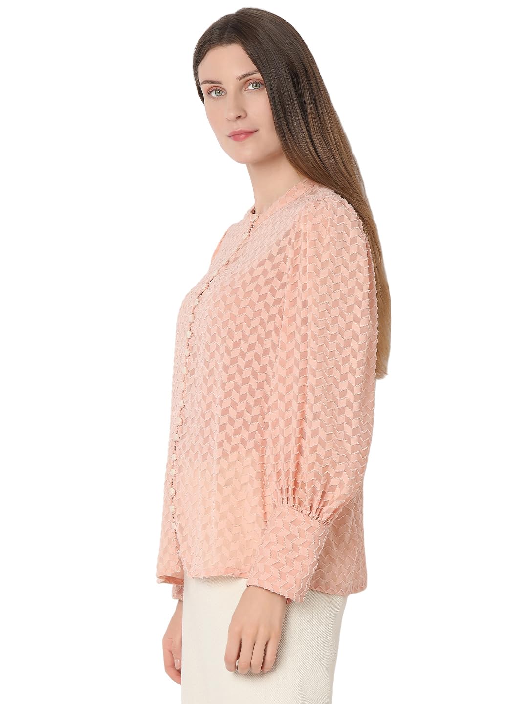 VERO MODA Women's Regular Fit Pink Shirt