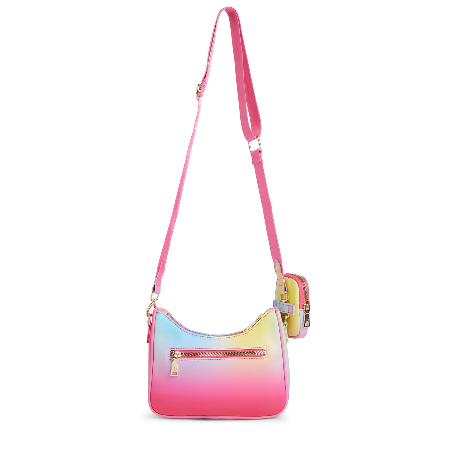 Caprese Monroe Medium Crossbody Bag for Women | Stylish Sling Bag with Detachable Mini Pouch | Adjustable and Detachable Strap Shoulder Bag for Everyday Use (Fuchsia)