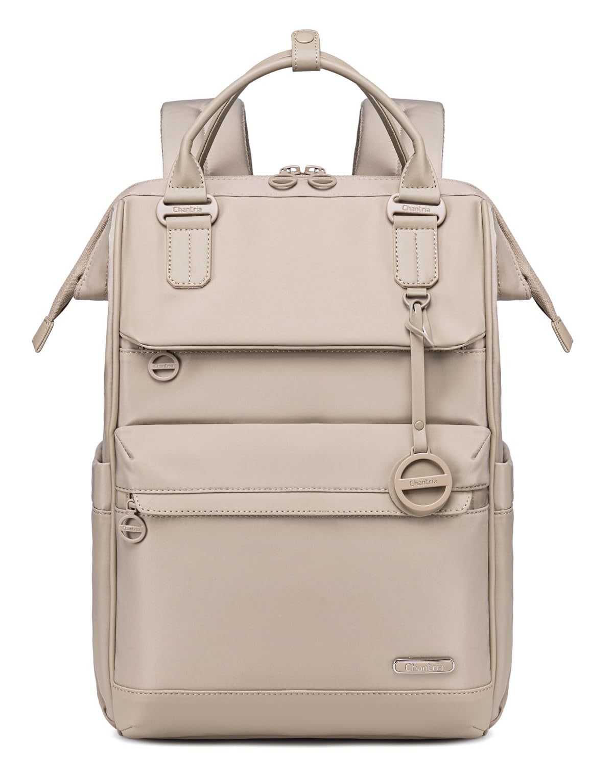 Chantria Laptop Backpack for Women 15.6-inch Work Office Backpack 13L Capacity Laptop Bag College Bookbag Water-resistant Casual Backpack for Travel (Khaki)