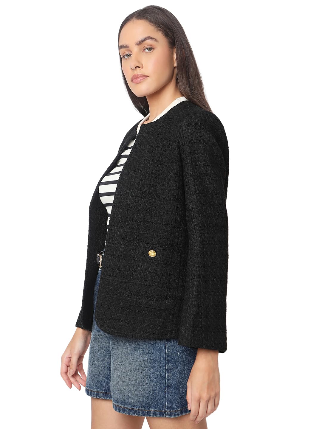 VERO MODA Womens Regular Fit Black Blazer