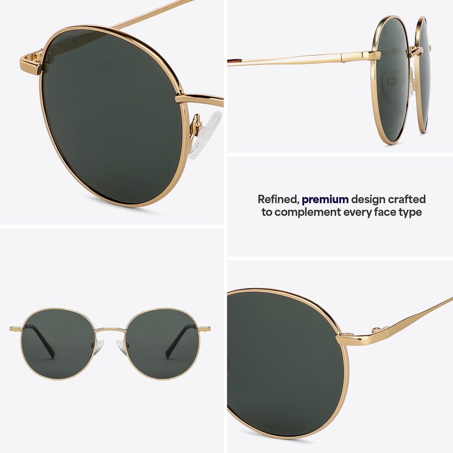 VINCENT CHASE EYEWEAR By Lenskart | Full Rim Round Sunglasses| Polarized And 100% UV Protected | Men & Women | Medium | VC S13112