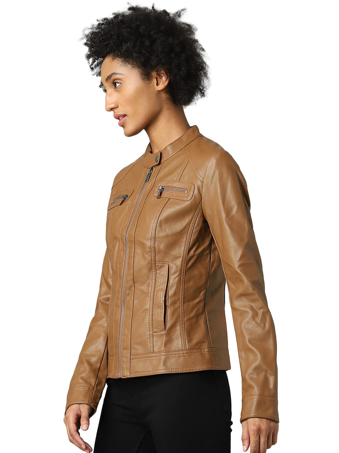 Only Women's A-Line Coat (156877502- Cognac_XS)