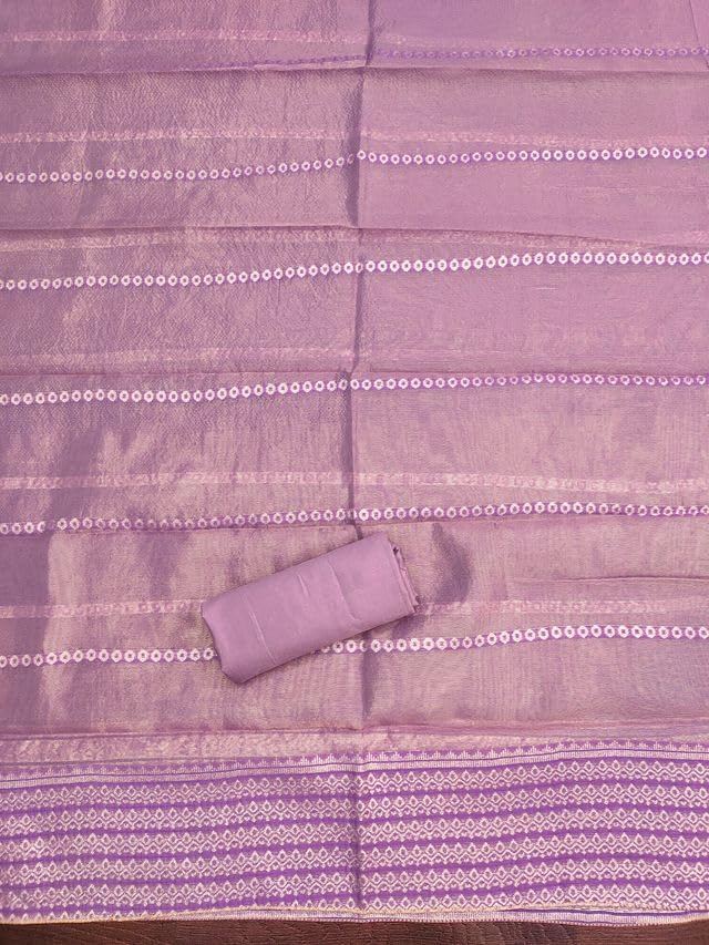 VARNI FABRICS Simmer Butti Dress Material for Women Ikat Pattern Unstitched Woman Salwar Suit Dress Material with Jacquard Dupatta Yellow