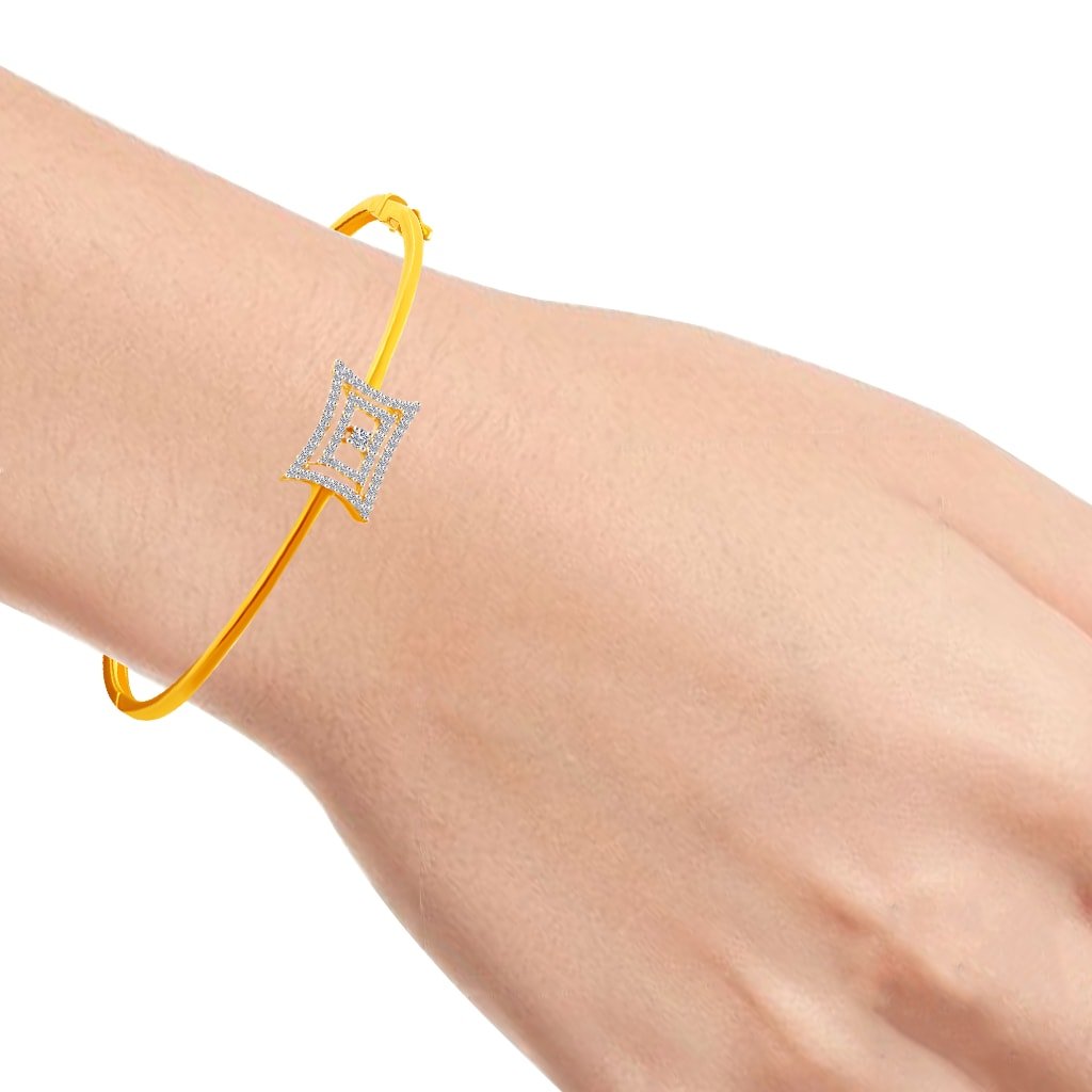 P.C. Chandra Jewellers 18KT Gold with Diamond Bangles for Women (Gold)
