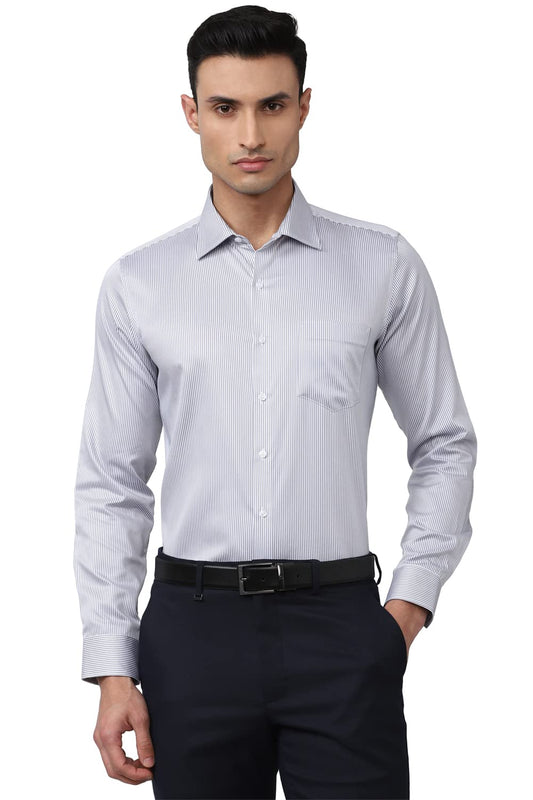 Van Heusen Men's Slim Fit Shirt (VHSFBSLBQ11445_Grey