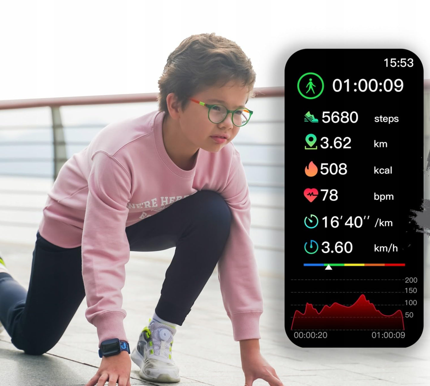 WatchOut Champion Kids SmartWatch with Habit Building, Heart Rate, Water Reminder, Curved Sceen, Waterproof, Activity Track, School Mode, Best Gift, Boys, Girls, Age 3-17, SharkTank Fame (Cosmic Blue)