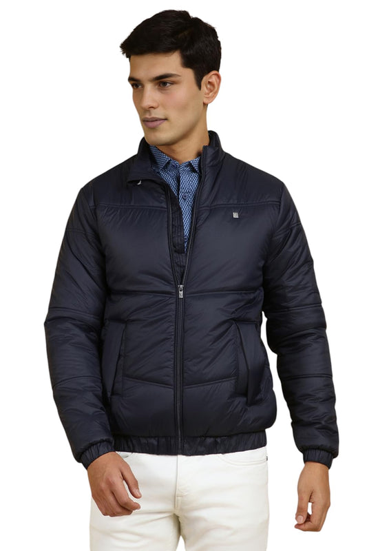 Allen Solly Men Navy Solid Full Sleeves Casual Jacket