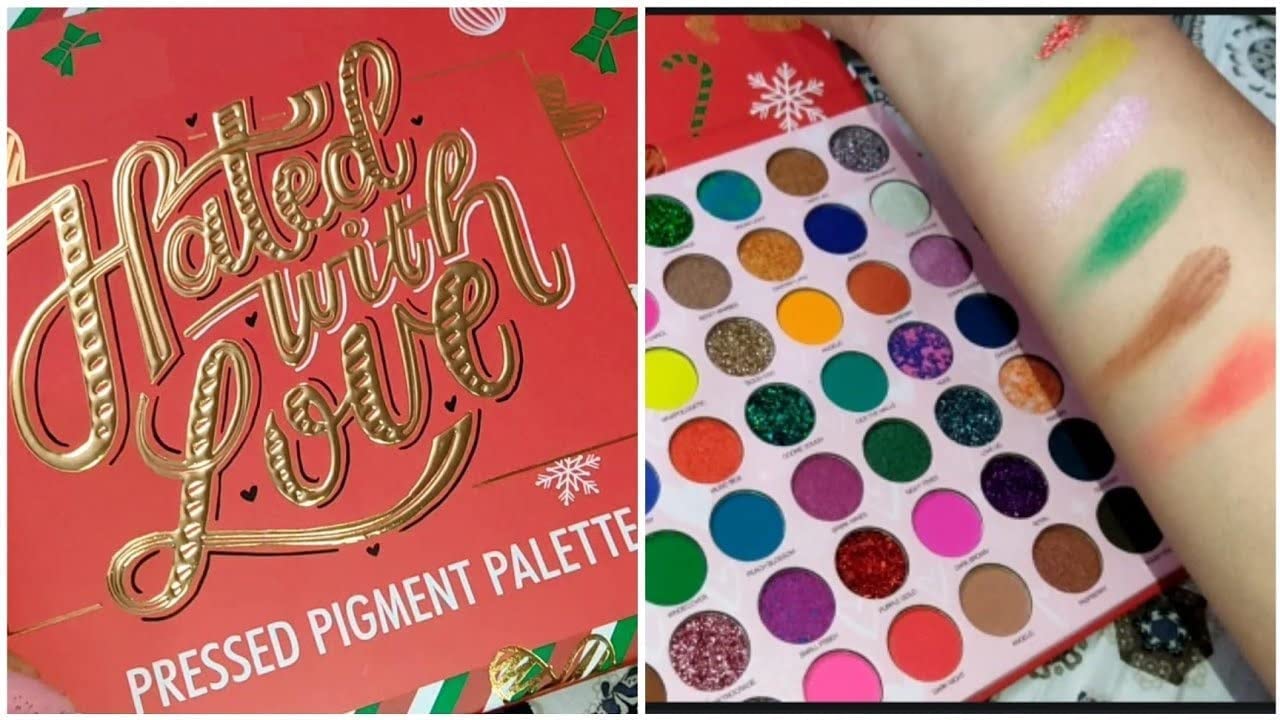 HUDA GIRL BEAUTY 'The Hated With Love' Red Edition Eyeshadow Palette - Unveiling 63 Long Wear Shimmer and Matte Shades