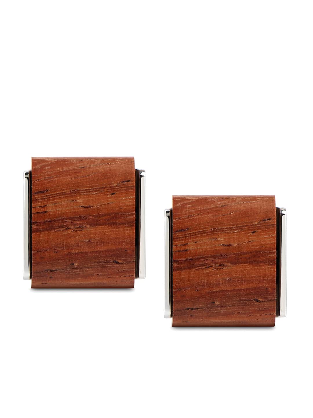 Yellow Chimes Cufflinks for Men Cuff links Stainles Steel Wooden Brown Silver Cufflinks for Men and Boy's