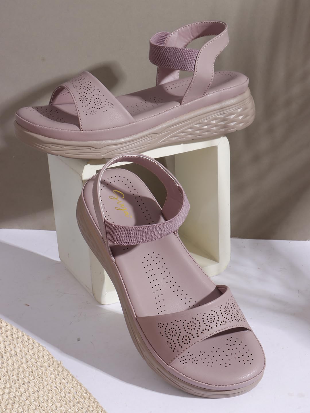SVYA, Women Flat Sandal,Soft and comfortable Sandal For Girl. (Levender, UK Footwear Size System, Adult, Women, Numeric, Medium, 9)