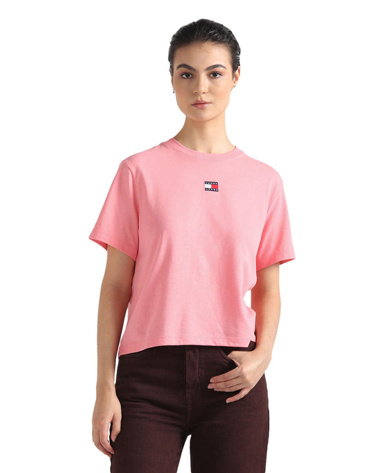 Tommy Hilfiger Womens Pink Color T-Shirt (M)