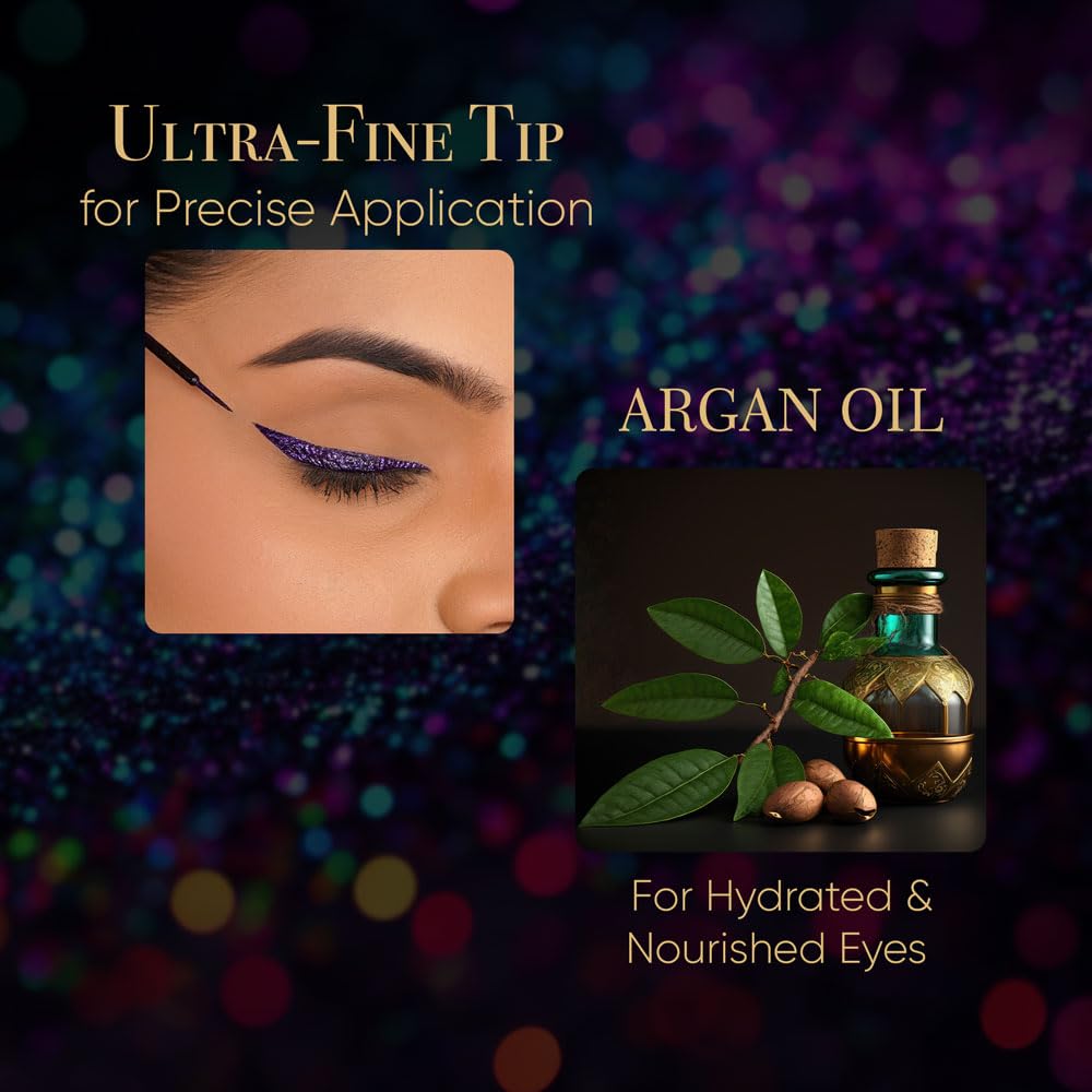 Parul Garg Beauty Hi-Shimmer Liquid Eyeliner – Smudge-Proof, Water-Resistant & Quick-Drying | Long-Wear, Precision Tip & Glitter Finish for Intense Shine | Emerald Green | 5ml