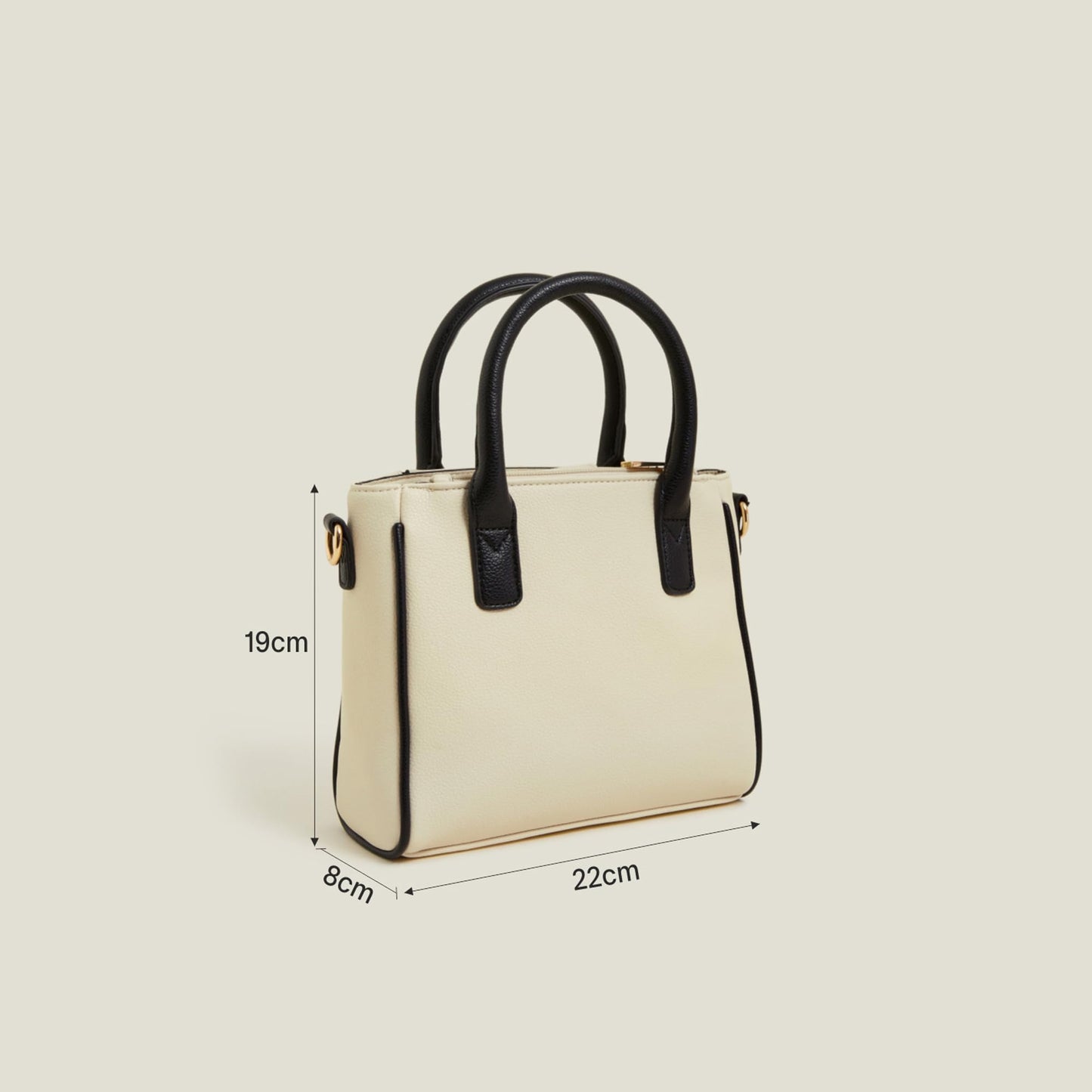 Accessorize London Women's Cream Two-Tone Faux Leather Handbag | hand bags for women stylish medium size | Ladies Purse | Shoulder bag for woman