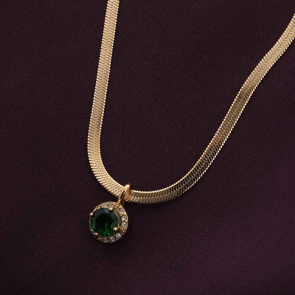 PALMONAS 18k Gold Plated Birthstone Brilliance- May for Women - Gift for Girls & Women | Waterproof & Anti-Tarnish Necklace