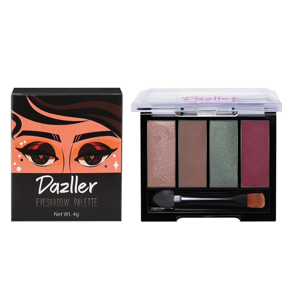 DAZLLER Mystical Magic Eyeshadow Palette Powder - Mini, 4G, D4-Es5, Lightweight, Even Blending, Rich Pigments, Vibrant Hues, Multicolor, Shimmery Finish