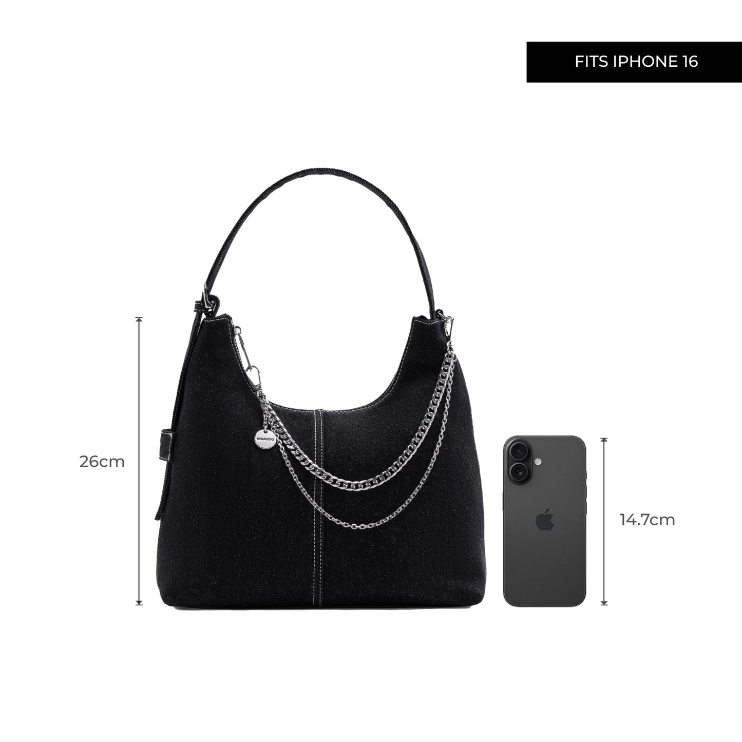 Miraggio Rio Hobo Bag (Black)