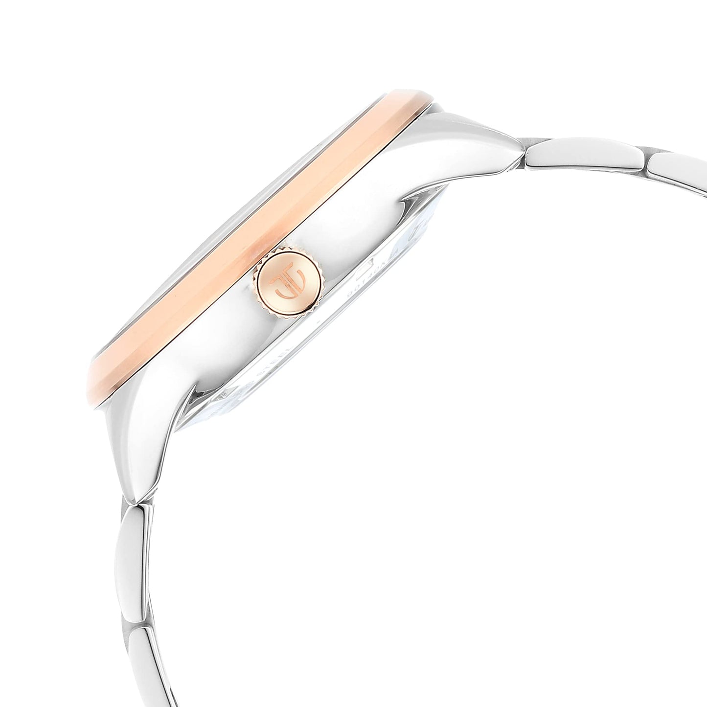 Titan Metal Mechanicals Automatic White Dial Two Toned Silver and Rose Gold Stainless Steel Strap Watch for Men - NT90140KM01