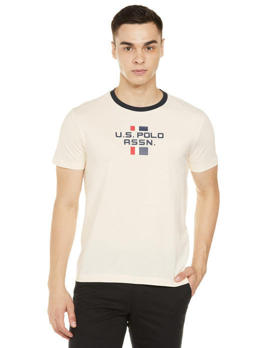 U.S. POLO ASSN. Men's Relaxed Fit T-Shirt (UDTSHS1040_Ivory