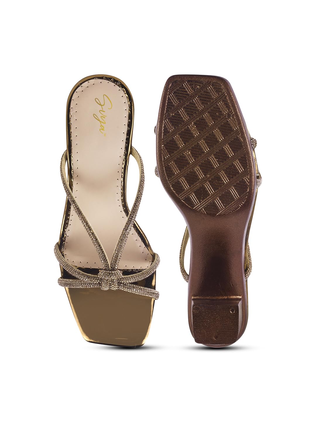 SVYA Comfortable Heel Sandals for Women and Girl. (Copper, UK Footwear Size System, Adult, Women, Numeric, Medium, 5)