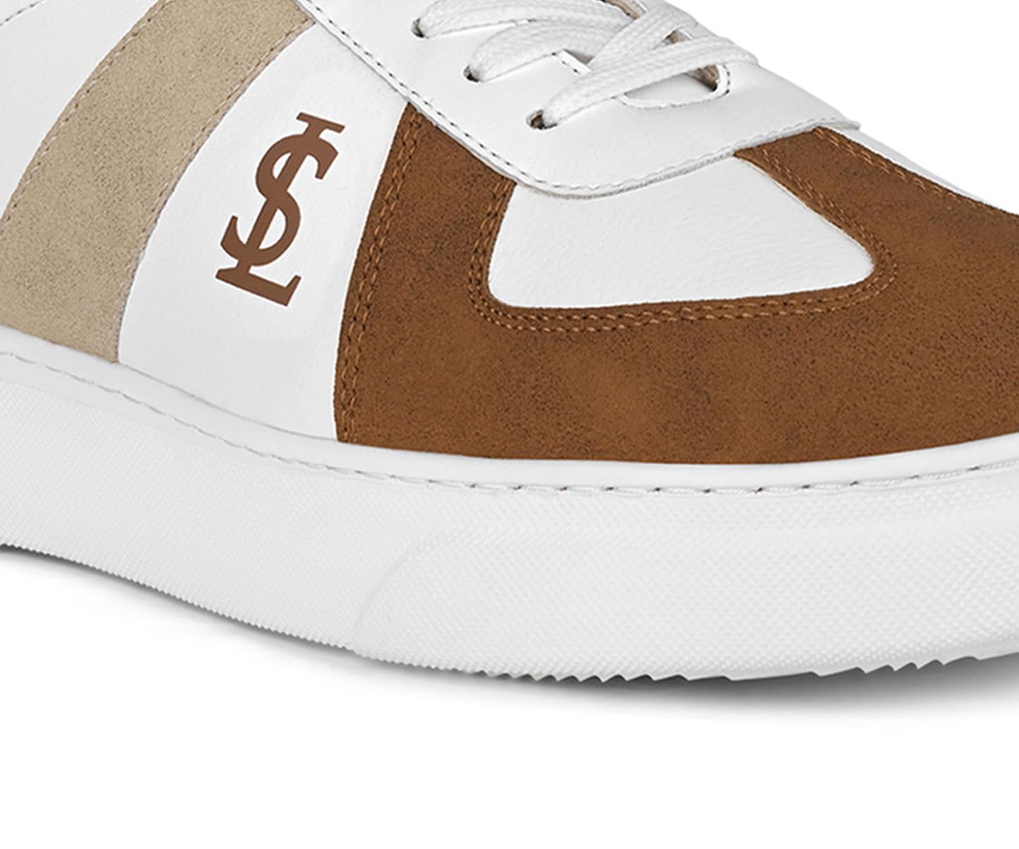 LOUIS STITCH White and Tan Sneaker for Men | Comfortable Sneaker | LSP-SNK-AVI012-WHTN