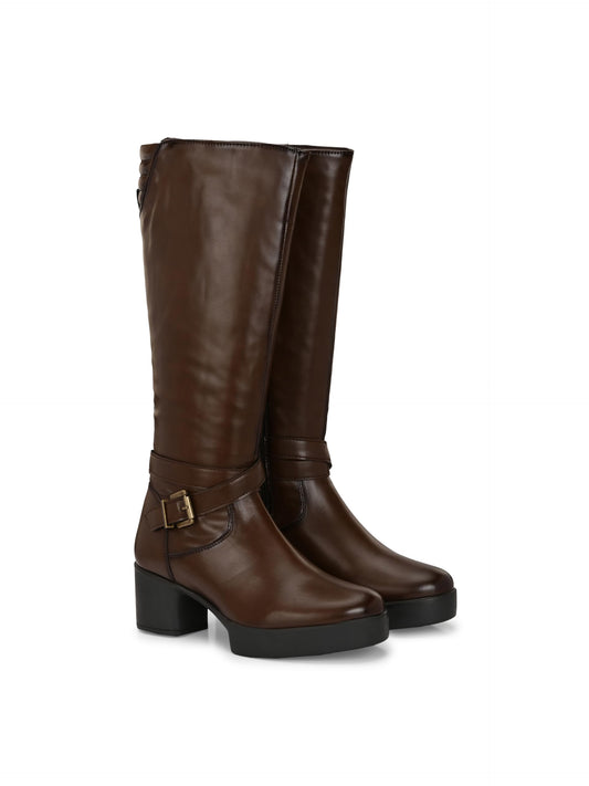 Delize Brown Women Knee ankle boots 66370-40
