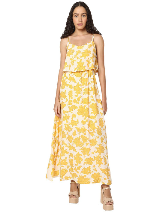 VERO MODA Women Yellow Fit and Flare Dress