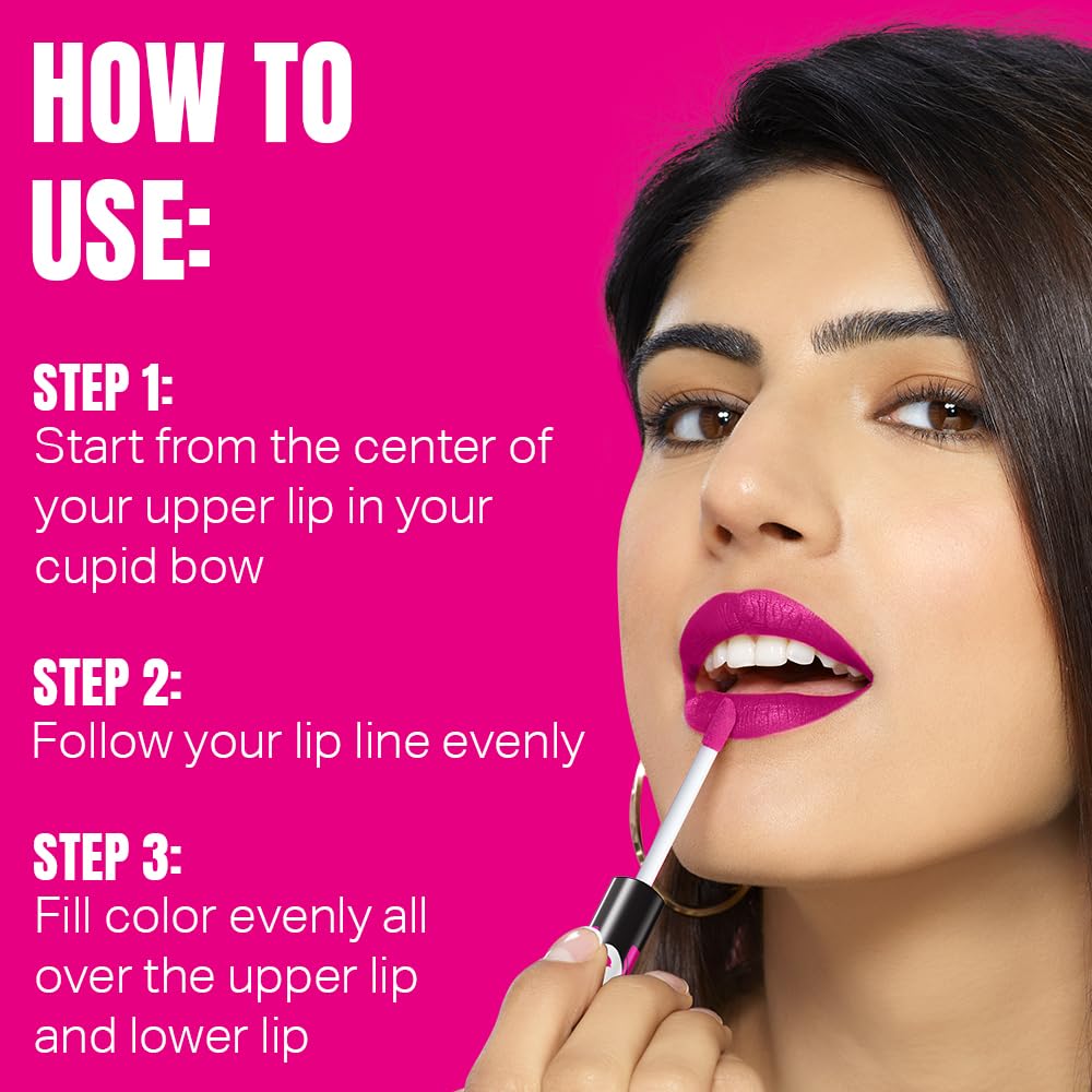 Elle 18 Lit Lip, Matte Finish, Nutty Latte, 16 hrs Long Lasting Liquid Lipstick, Smudge and Transfer Proof Lipstick, One-stroke application, Quick Drying | 5.6 ml