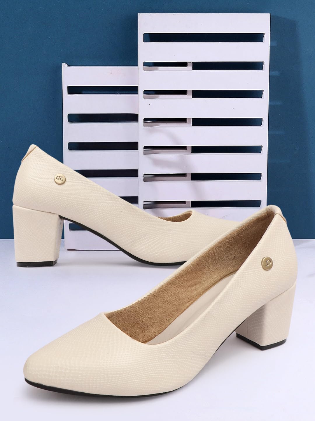 Carlton London Women Pump Shoes,Cream,UK-3