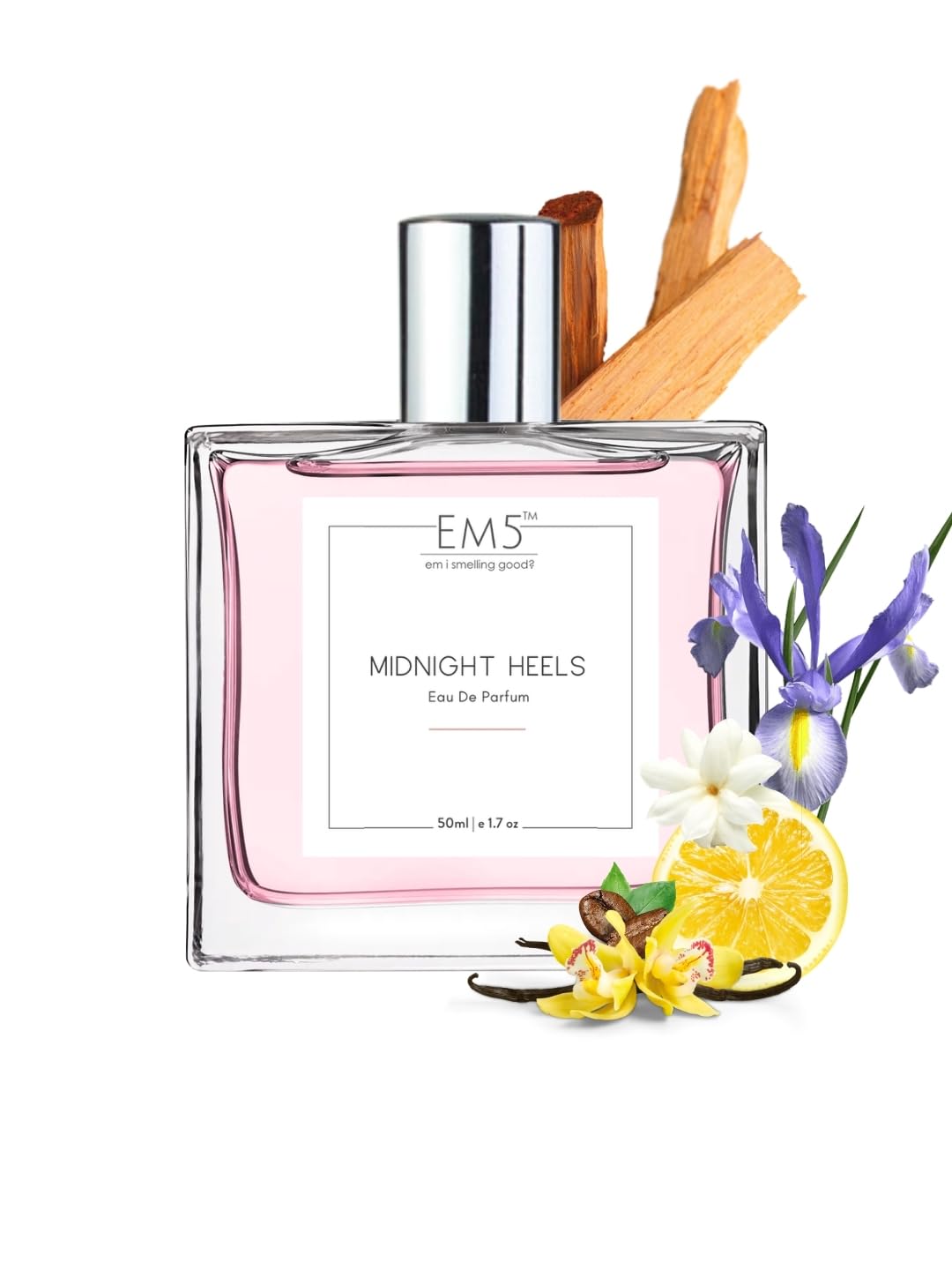 EM5 Midnight Heels Perfume for Women | Sweet Warm Spicy Vanilla Powdery Fragrance | 50ml Unisex Eau de Parfum Spray | Luxury Gift for Her