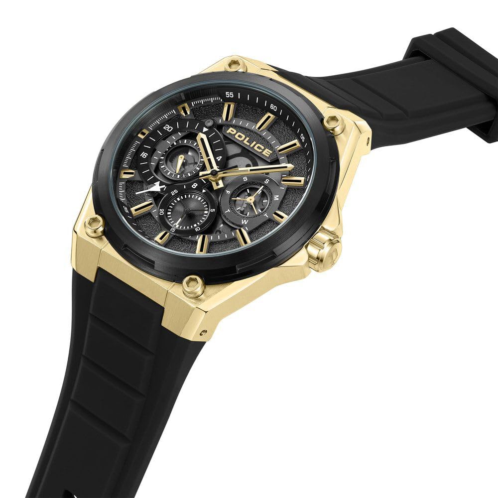 Police Quartz Multifunction Black Silicone Strap for Men-PLPEWJQ2203241