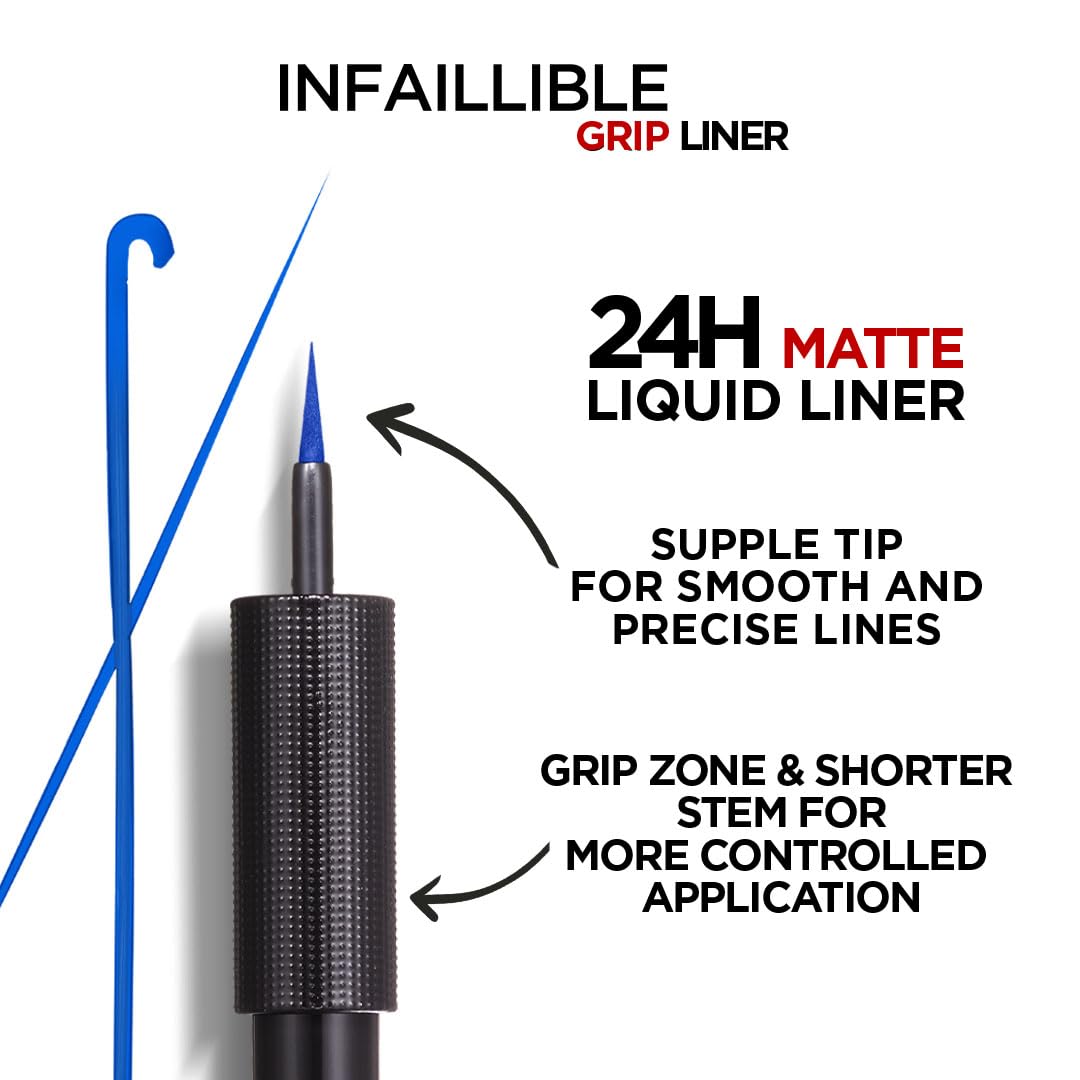 L’Oreal Paris Infaillible Grip 24H Matte Liquid Liner - 02 Blue, 5.7ml