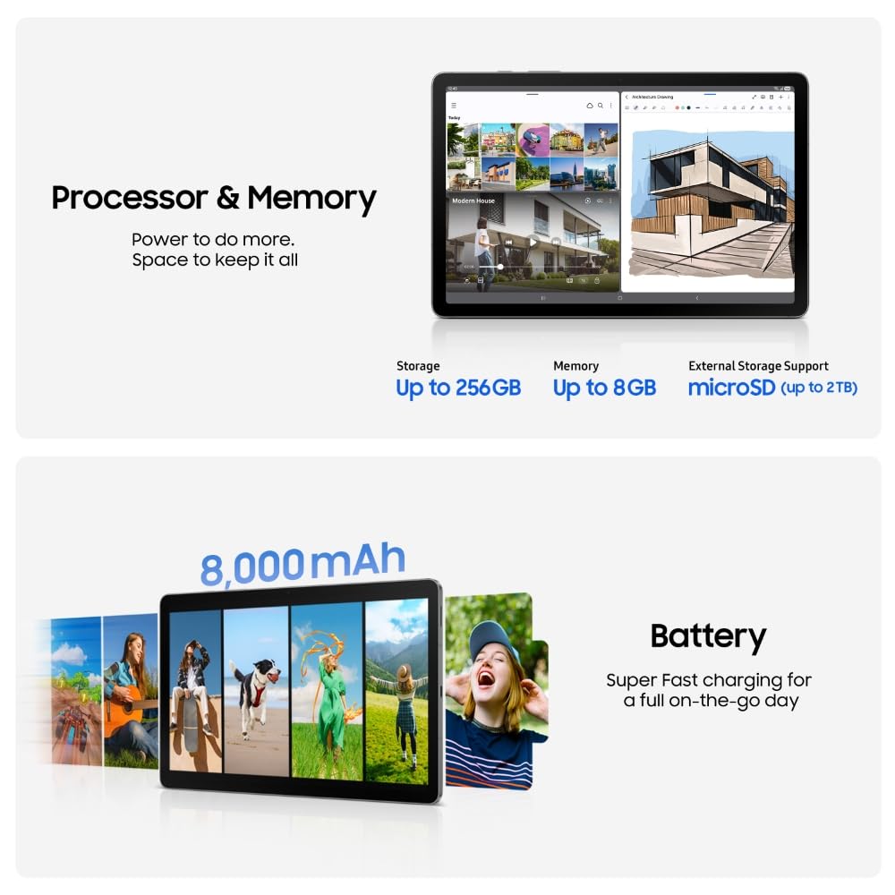 Samsung Galaxy Tab S10 Lite with AI, S Pen in-Box, 27.7 cm (10.9 inch) TFT LCD Display, 6 GB RAM, 128 GB Storage, Wi-Fi Tablet, Silver