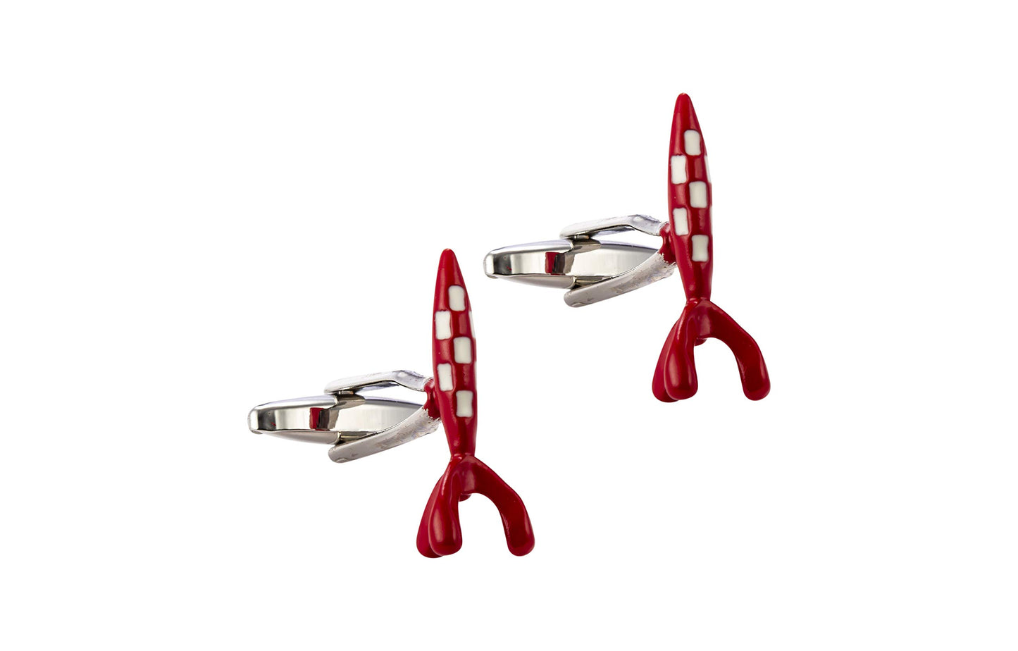 Knighthood Space Rocket Cufflinks for Men (Red)