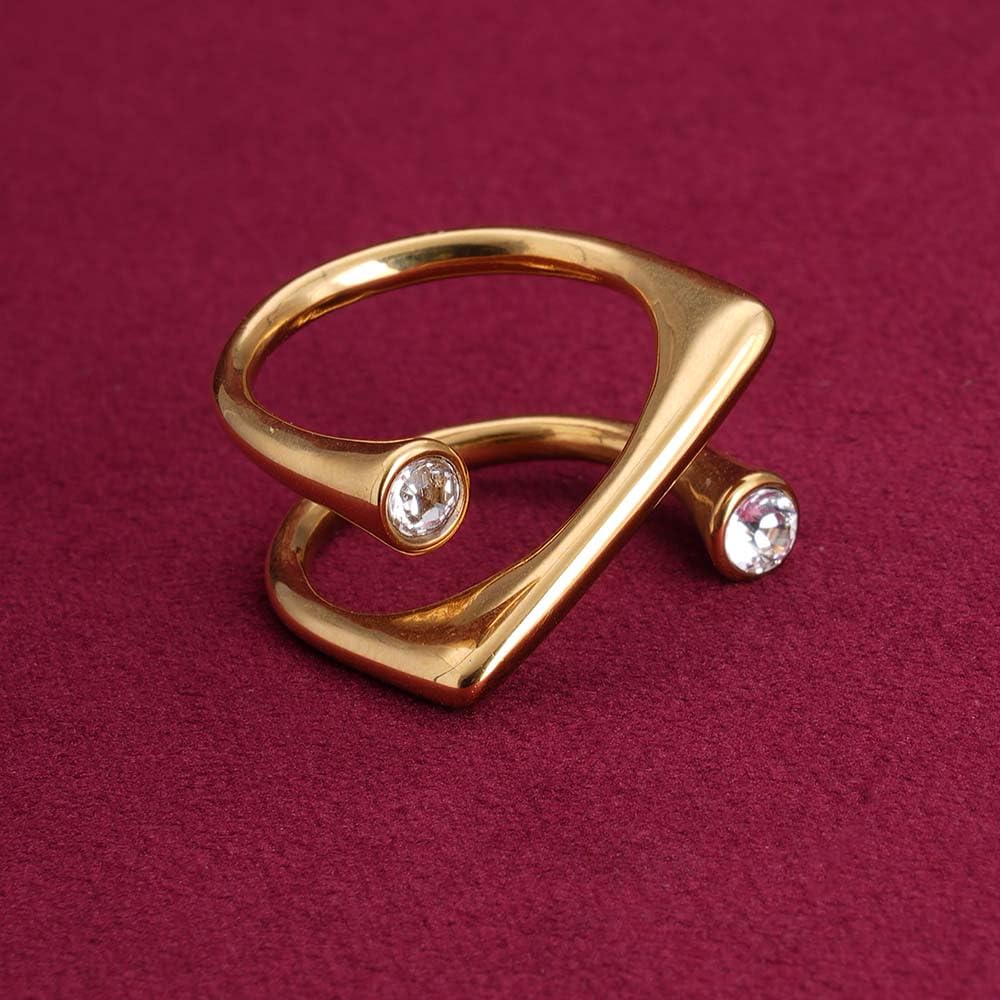 PALMONAS Stone Helen Gold Ring for Womens - Waterproof & Anti-Tarnish