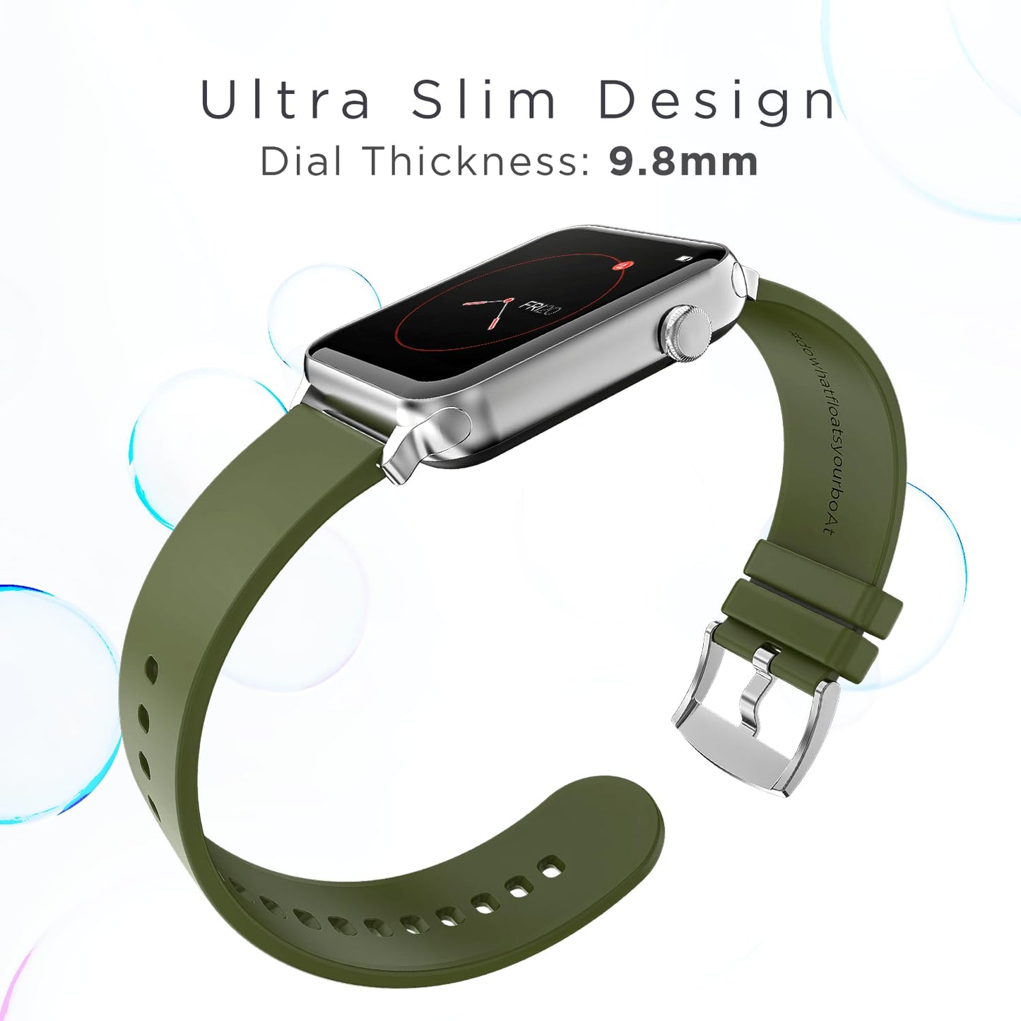 boAt Wave Call Smart Watch w/Bluetooth Calling, 1.69" (4.2 cm) HD Display w/ 550 NITS & 70% Color Gamut, 150+ Watch Faces, Multi-Sport Modes,HR,SpO2, IP68(Forest Green)