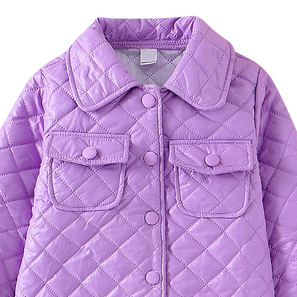 Hopscotch Girls Full Sleeves Textured Print Purple Jackets For Ages (4-5 Years)