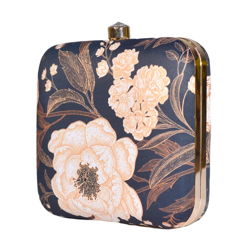 Artklim Printed Black Floral Clutch