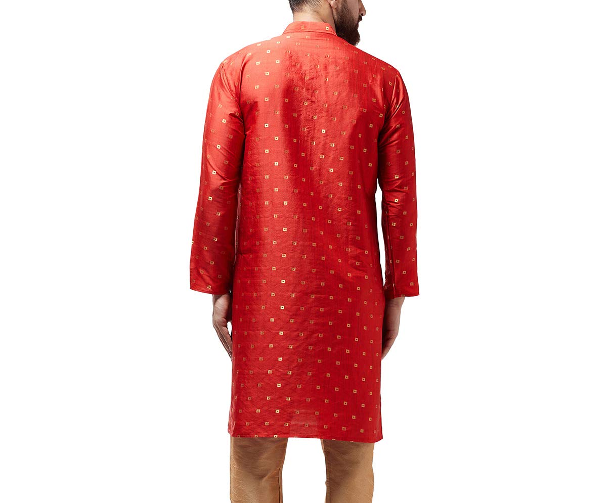 SOJANYA (Since 1958 Men's Silk Blend Maroon Printed ONLY Long Kurta Size: 36