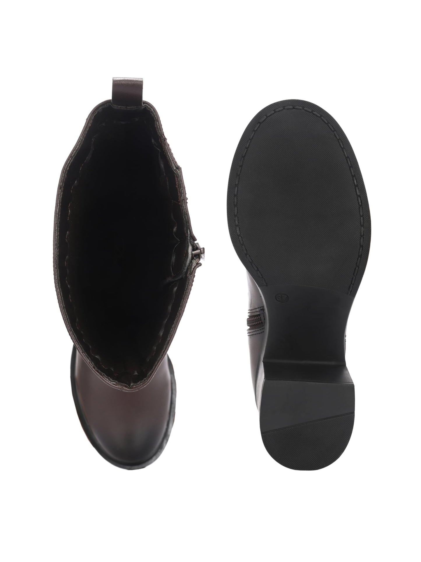 Delize Women brown high heel knee high boots 79761-36