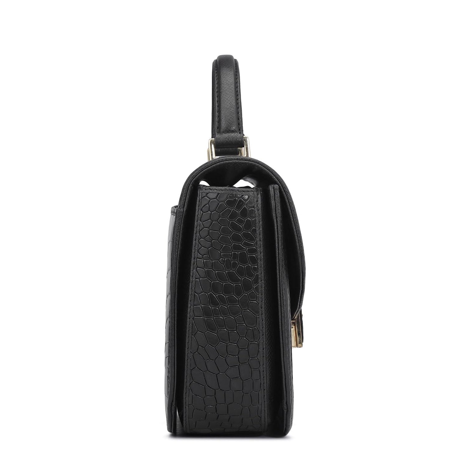 Da Milano Leather Satchel for Women - Black