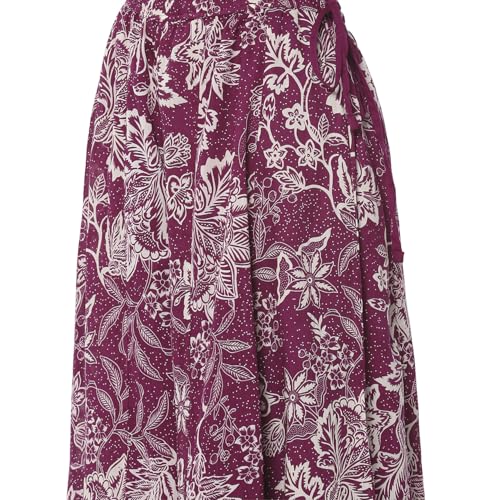 BIBA Women's Berry Purple Cotton Floral Peplum Suit Set