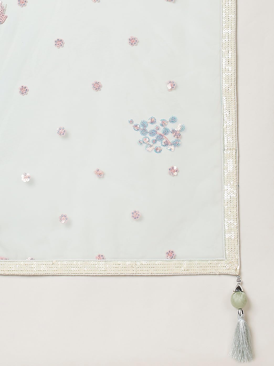 Zeel Clothing Women's Sequins Embroidered Soft Net Semi Stitched Lehenga Choli With Dupatta (6032-Pista-Wedding-Stylish-Lehenga-Choli-Latest; Free Size)