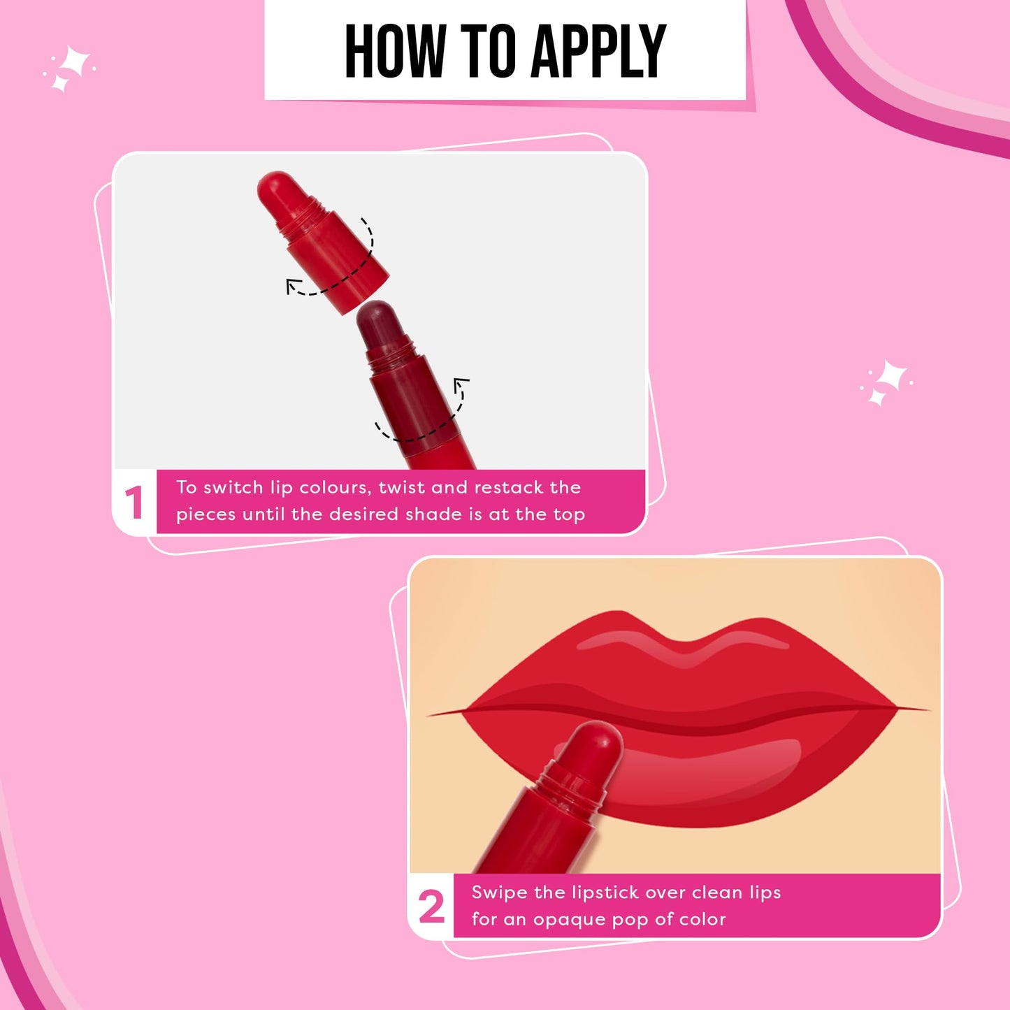 SUGAR POP 5 in 1 Lip Twist - 01 Perfect Pout | Multi-use Stackable Lipsticks for Women | Satin Matte Hydrating Formula | 8g